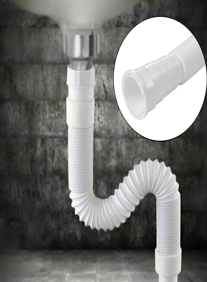 LuvBath Fitting White PVC Waste Pipe with Heavy Socket | Flexible Collapsible Drain Hose for Kitchen Sink and Bathroom Basin | 36 Inch Outlet Pipe Set of 4 - Image 5
